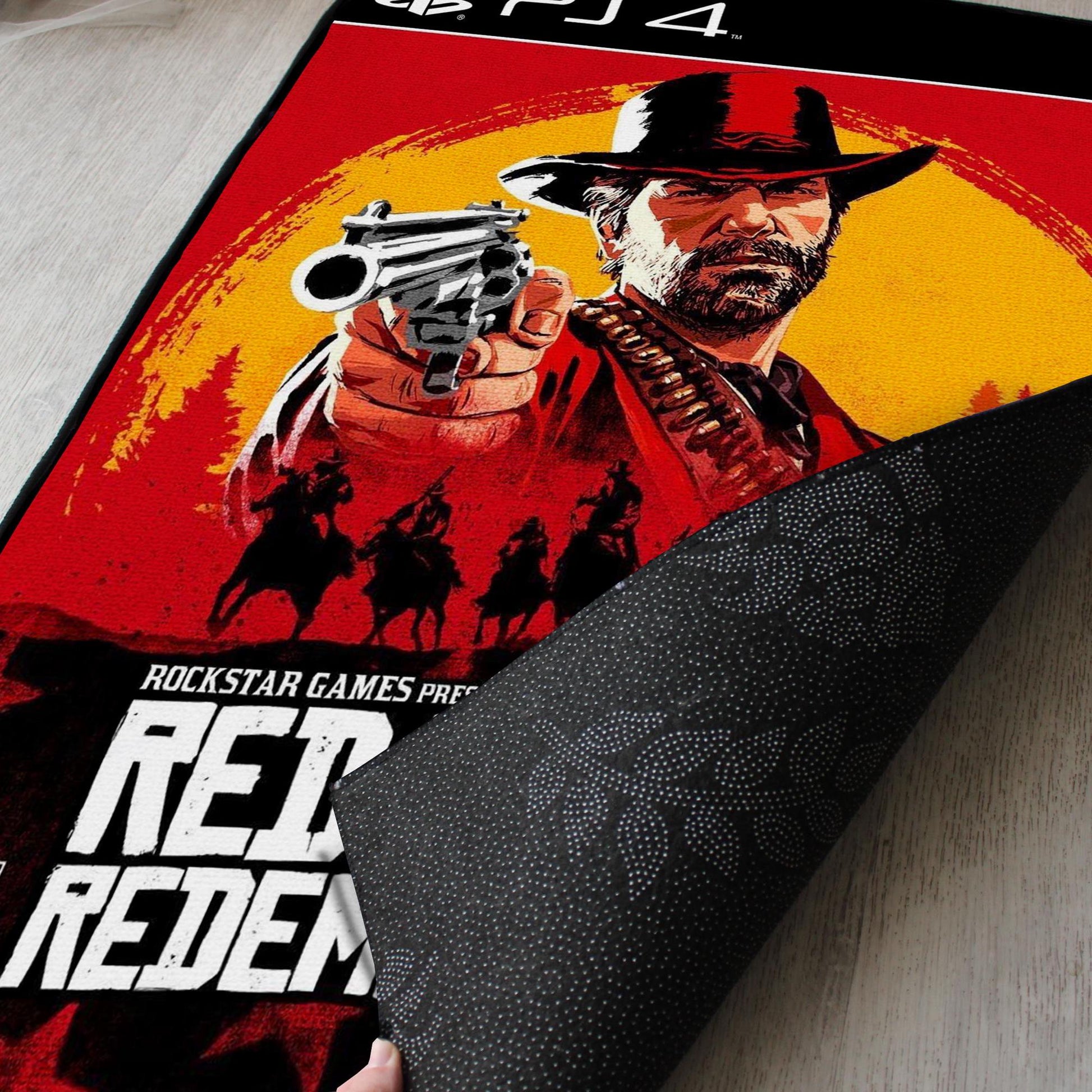 Red Dead Redemption II Rug - PS4 Video Game Cover - Rockstar Games Carpet - Rockstar Art Mat - Arthur Morgan Mat - Soft Floor Cover