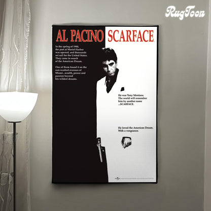 Scarface Rug - Tony Montana Movie Poster Carpet - Al Pacino Film Art - Classic Movie Poster Rug - Retro Film Decor - Soft Floor Cover