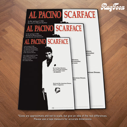 Scarface Rug - Tony Montana Movie Poster Carpet - Al Pacino Film Art - Classic Movie Poster Rug - Retro Film Decor - Soft Floor Cover