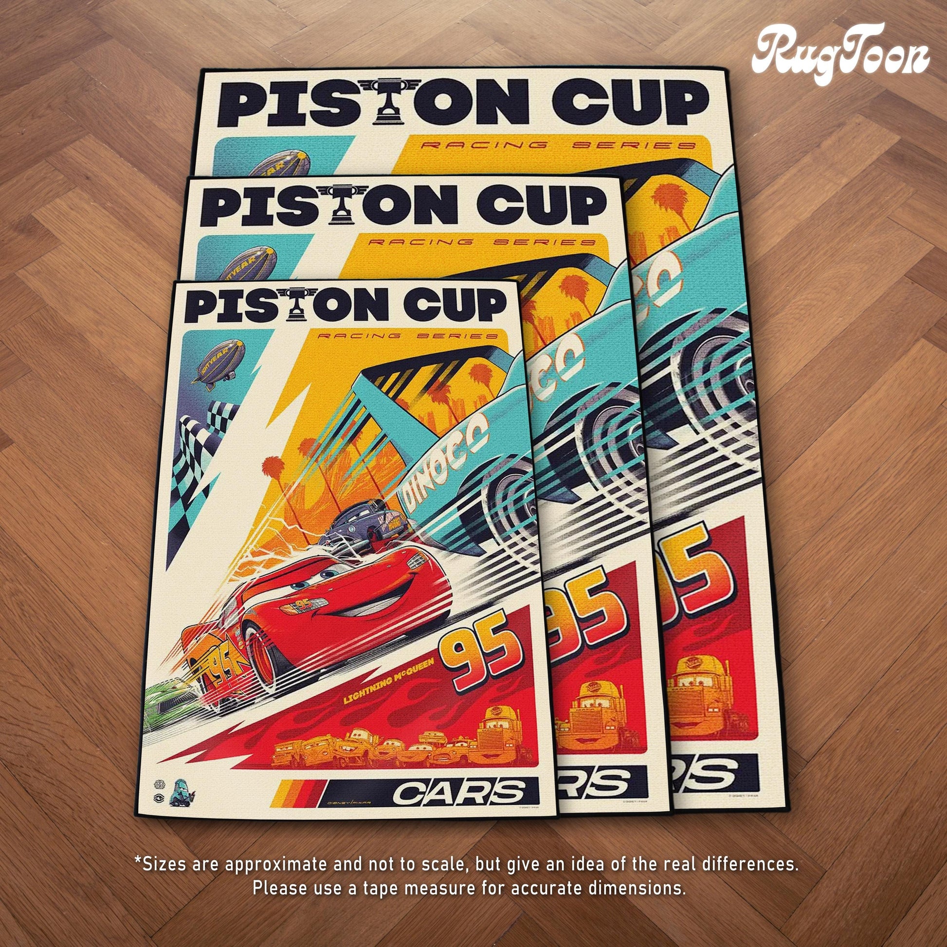 Car Rug - M Queen Rug - Pistons Cup Fan Art Cover - Movie Inspired - Lightning M Queen Carpet - Soft Floor Cover