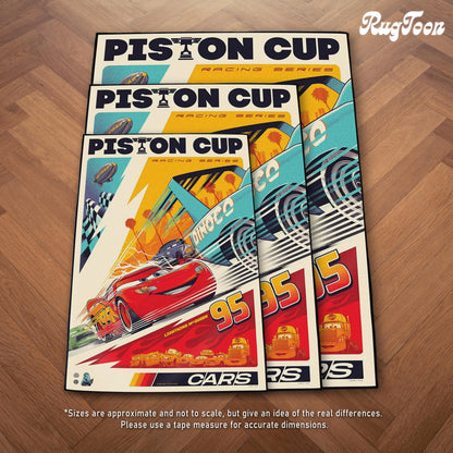 Car Rug - M Queen Rug - Pistons Cup Fan Art Cover - Movie Inspired - Lightning M Queen Carpet - Soft Floor Cover