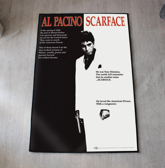 Scarface Rug - Tony Montana Movie Poster Carpet - Al Pacino Film Art - Classic Movie Poster Rug - Retro Film Decor - Soft Floor Cover
