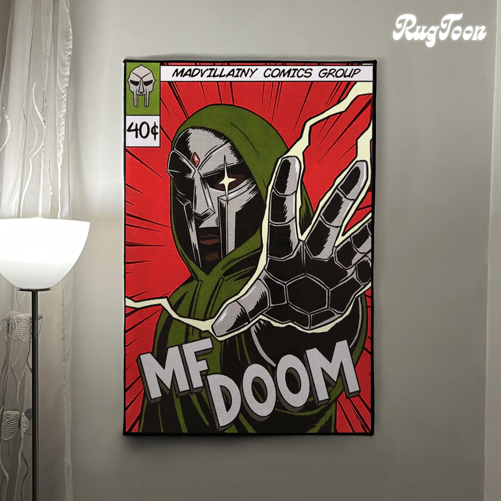 MF Doom Rug - Madvillainy Comics Carpet - Rap & Comics Inspired - Vintage Cover Art - MF Doom Fan Art Mat - Soft Floor Cover