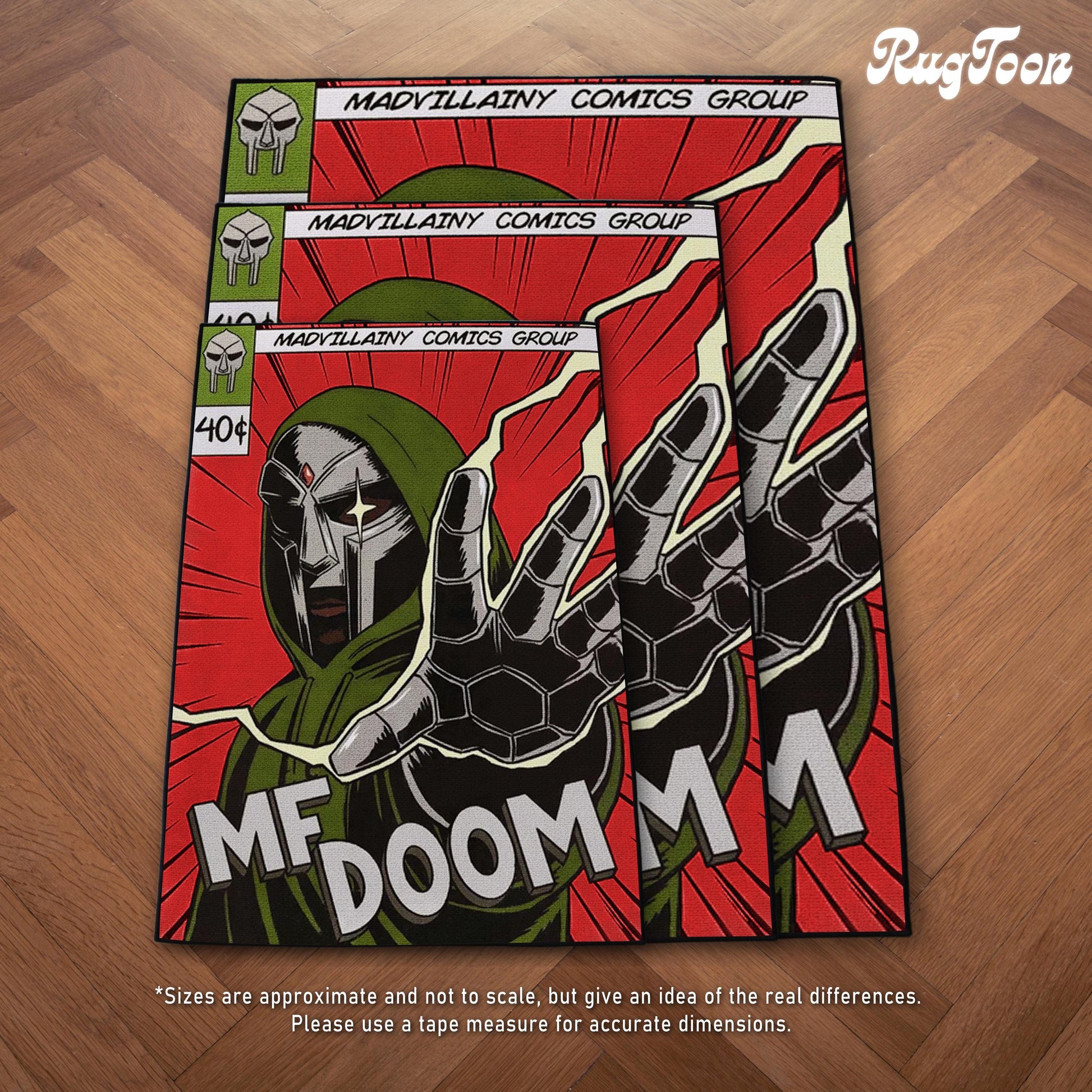 MF Doom Rug - Madvillainy Comics Carpet - Rap & Comics Inspired - Vintage Cover Art - MF Doom Fan Art Mat - Soft Floor Cover