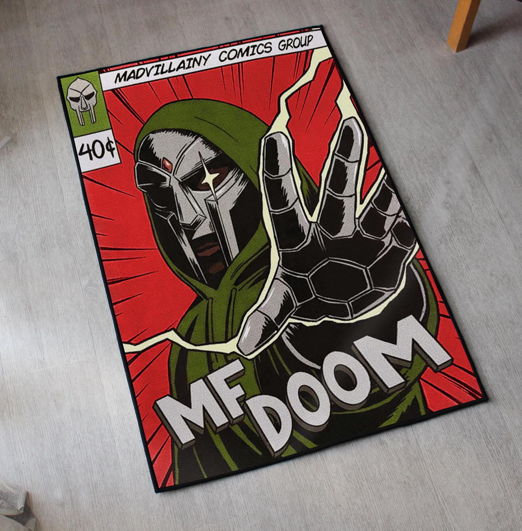 MF Doom Rug - Madvillainy Comics Carpet - Rap & Comics Inspired - Vintage Cover Art - MF Doom Fan Art Mat - Soft Floor Cover