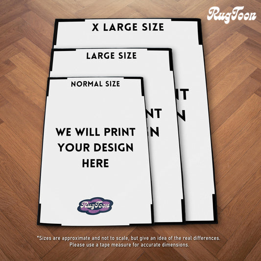 Your Design on a Custom Rug - Print Any Image, Art or Photo - Game, Movie, Anime, Manga - 3 Sizes - Personalized Floor Mat - Home Decor Gift