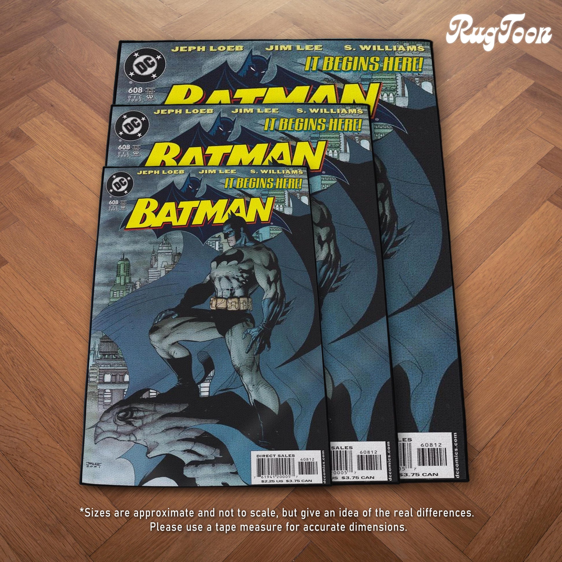 Bat-man Rug - Batman Comics Carpet- Comics Superhero Inspired - Vintage Cover Art Decor - Dark-Knight Fan Art Mat - Soft Floor Cover