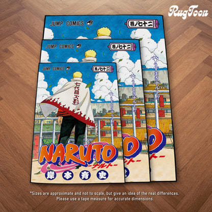 Naruto Rug - Manga Cover Carpet - Naruto Shippuden Inspired - Volume 72 Cover Konoha Artwork - Anime Fan Art Mat - Soft Floor Cover