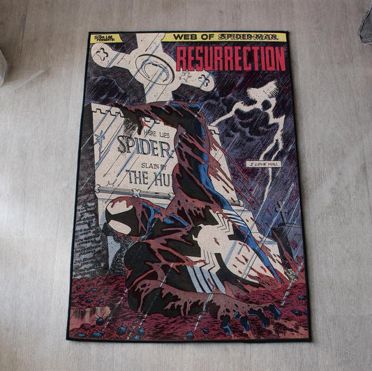 Spider-Man Rug - Kraven's Last Hunt Comics Carpet - Marvel Inspired - Dark Resurrection Cover Art - Superhero Art Mat - Soft Floor Cover