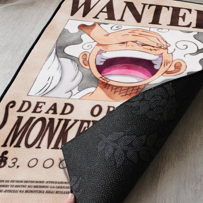 One Piece Rug - Luffy Gear 5 Wanted Bounty Art Carpet - Manga & Anime Inspired - One Piece Cover Art - One Piece Art Mat - Soft Floor Cover