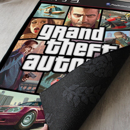 GTA 4 Rug - PS3 Video Game Cover - Grand Theft Auto IV Carpet - Rockstar Games Art - GTA Playstation Video Game Fan Mat - Soft Floor Cover