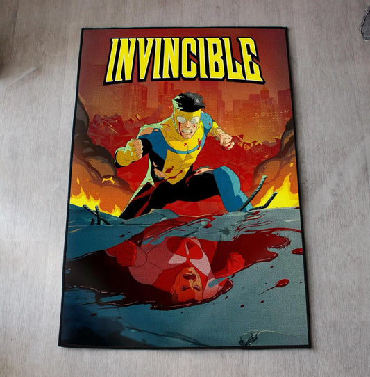 Invincible Rug - Comics Series Cover Carpet - Superhero Comic Art - Invincible Fan Art - Image Series Poster Rug - Soft Floor Cover
