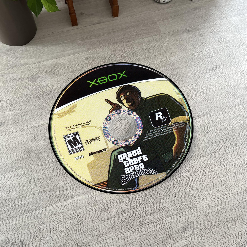 Xbox Disc Rug GTA San Andreas Disc Rug – Xbox Edition – RugToon