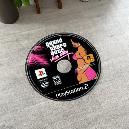 GTA Vice City Disc Rug - Rockstar Games PS2 Xbox 360 Carpet - Gamer Room Decor - Retro Game Mat - Video Game Fan Art