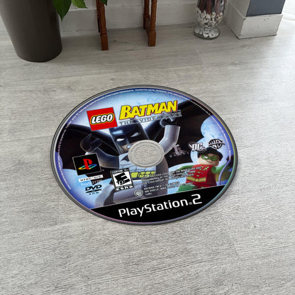 Lego Batman Disc Rug - PS2 Game Cover Carpet - DC Comics Superhero Mat - Gamer Room Decor - Retro Video Game Fan Art Rug