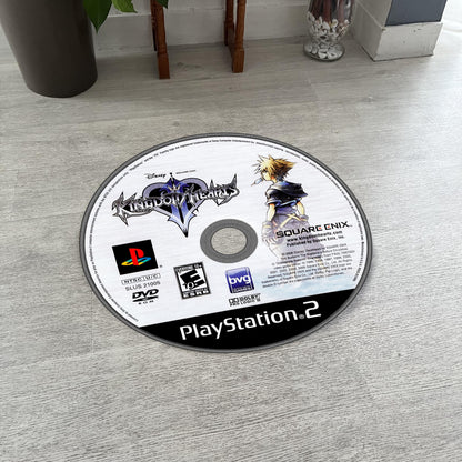 Kingdom Hearts II Disc Rug - PS2 Carpet - Gamer Room Decor - RPG Game Mat - Kingdom Hearts Fan Art - Disney Video Game Rug