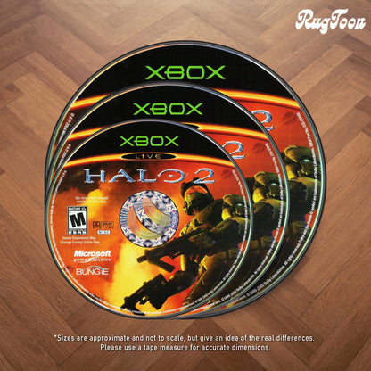 Halo 2 Disc Rug - Xbox 360 Game Carpet - Gamer Room Decor - Retro Video Game Mat - Halo Fan Art - Xbox 360 Decor - Gaming Decor
