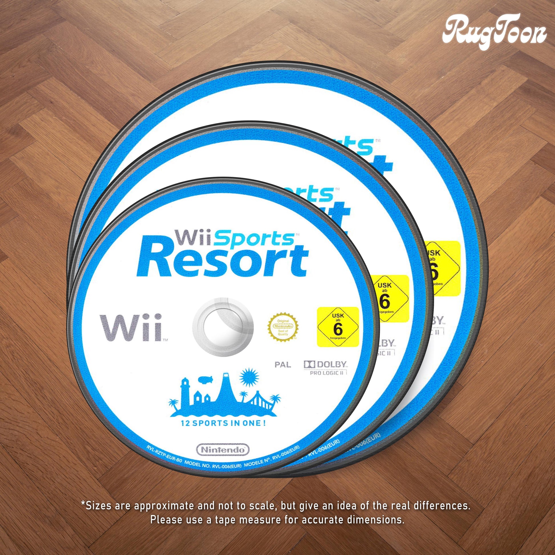 Wii Sports Resort Disc Rug - Classic Wii Game Carpet - Retro Video Game Mat - Gamer Room Decor - Sports Game Art - CD Rug - Fan Gift Idea