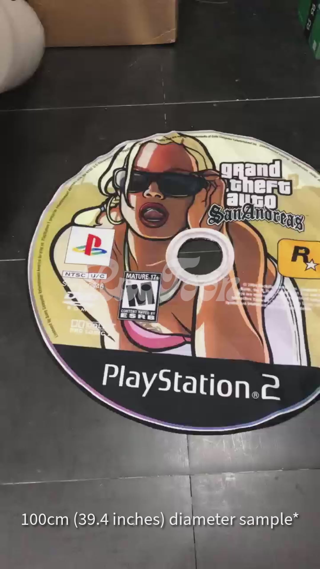 GTA San Andreas disc rug for PS2 and Xbox 360 gaming floor mat