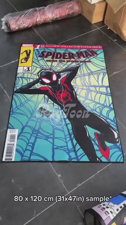 Spider-Man rug featuring Miles Morales comic design