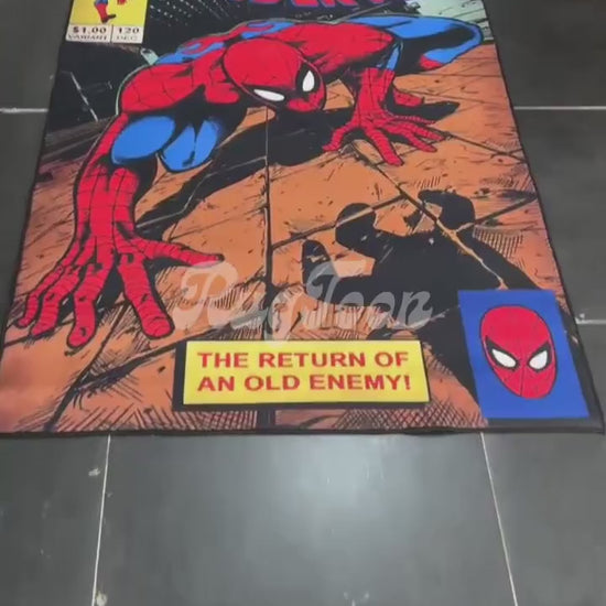 Spider-Man rug featuring classic comic cover design for fans