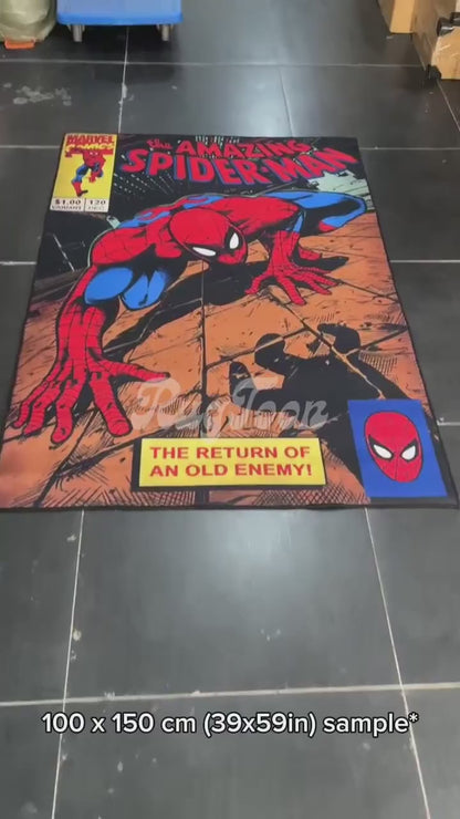Spider-Man rug featuring classic comic cover design for fans