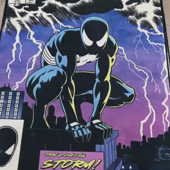 Black Suit Spider-Man rug with classic Marvel comic design