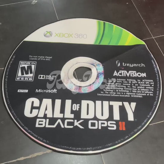 Call of Duty BO2 disc rug Xbox 360 gaming room decor