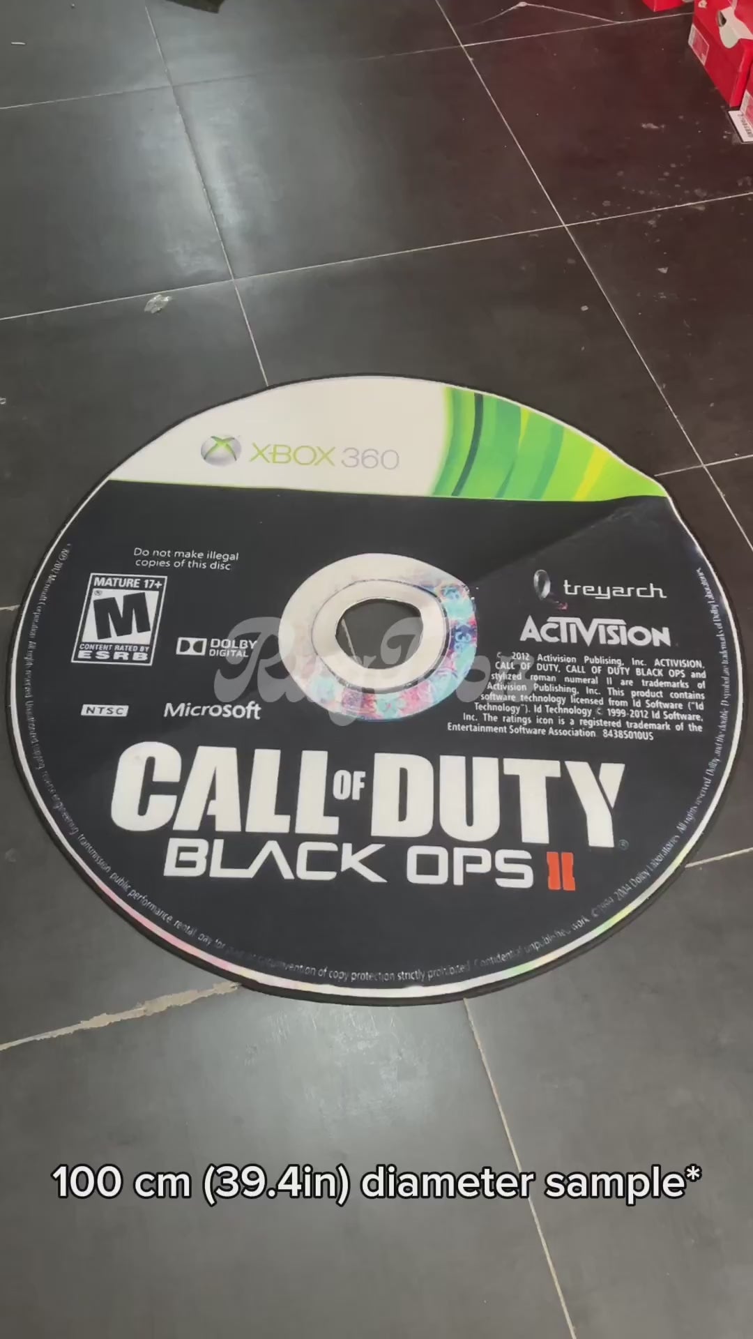Call of Duty BO2 disc rug Xbox 360 gaming room decor