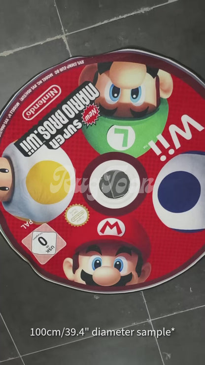 Super Mario Bros Wii Rug – Nintendo Game Disc Art
