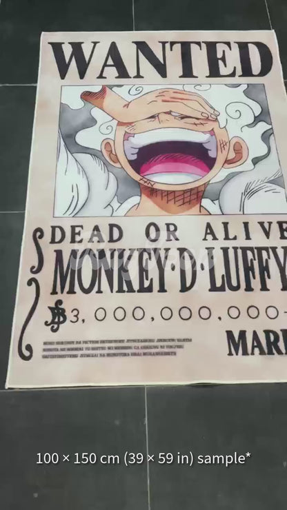 One Piece Rug – Luffy Gear 5 Wanted Bounty Art