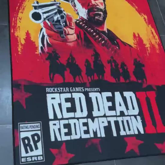 Red Dead Redemption II rug featuring Arthur Morgan PS4 game cover art