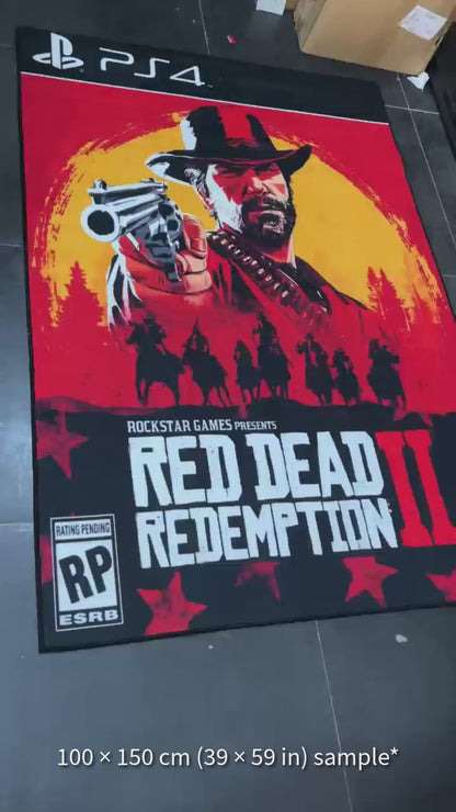 Red Dead Redemption II rug featuring Arthur Morgan PS4 game cover art