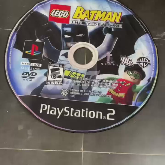 Lego Batman round rug with DC Comics PS2 game cover design