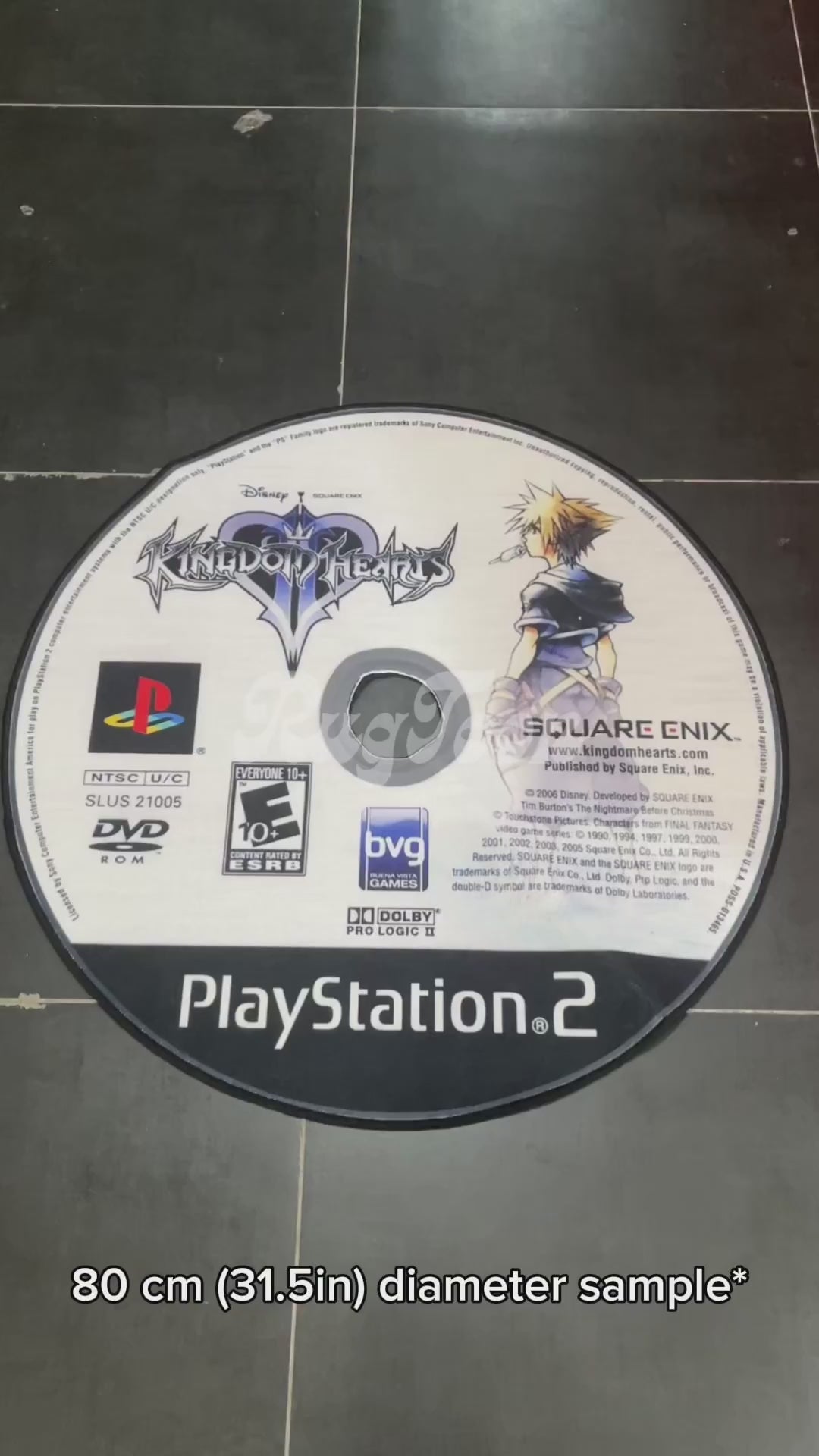 Kingdom Hearts II round rug for PS2 RPG fans and gamers