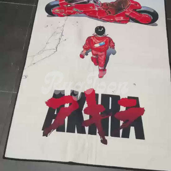 Akira anime rug with Japanese poster style comic design