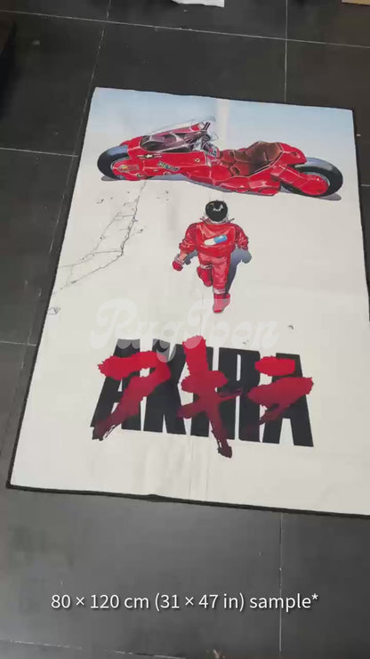 Akira anime rug with Japanese poster style comic design