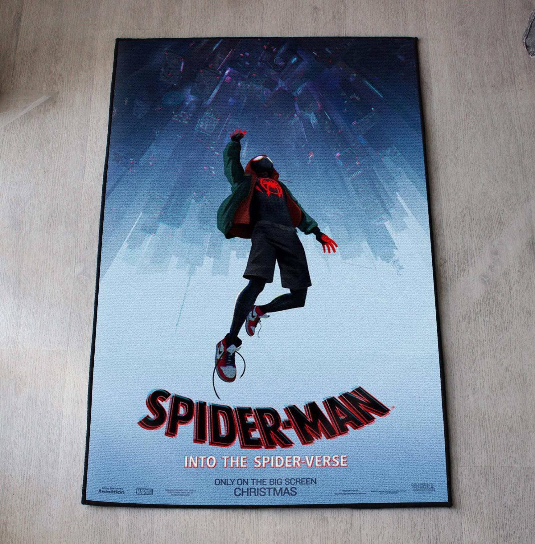 Spider-Man rug with Into the Spider-Verse cover design