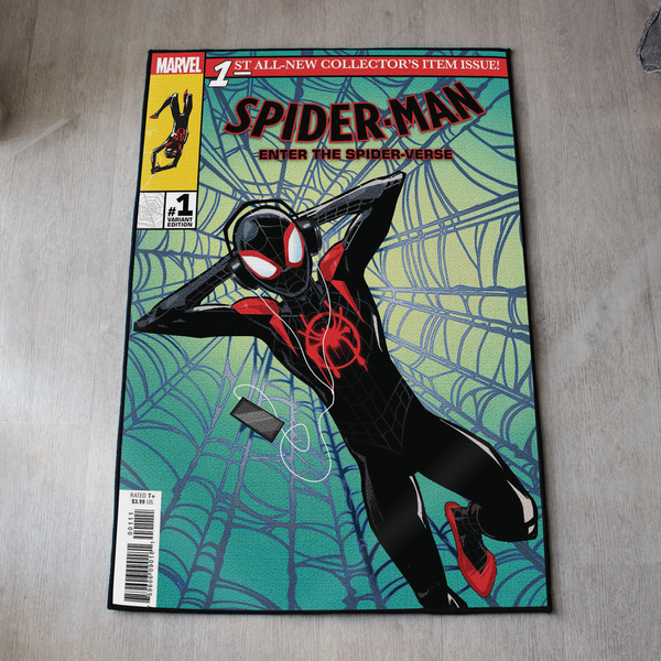 Spider-Man rug featuring Miles Morales comic design